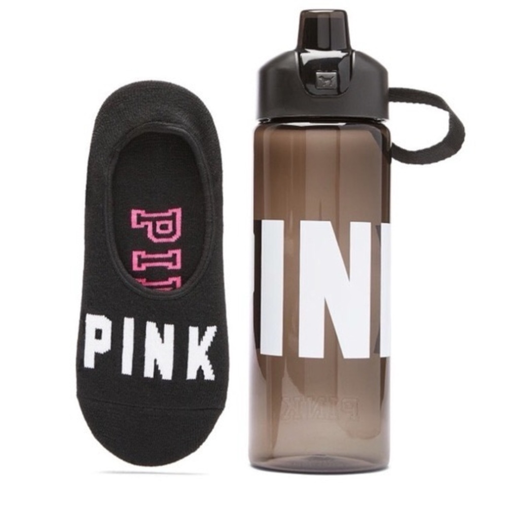 New Victoria’s Secret PINK Water Bottle & No Show Socks Set